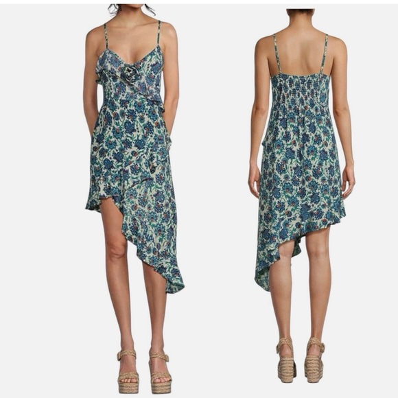 Angie Dresses & Skirts - 🆕ANGIE BLUE ASYMMETRICAL RUFFLED SUNDRESS (Sz S & M)